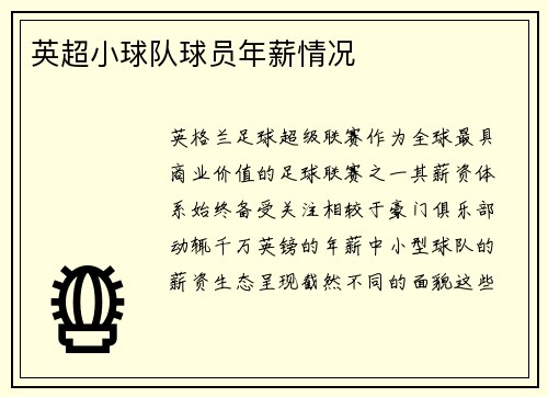 英超小球队球员年薪情况